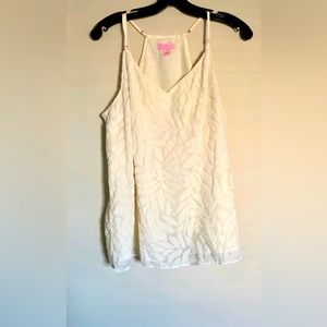 Lilly Pulitzer Cream Tank with flower design